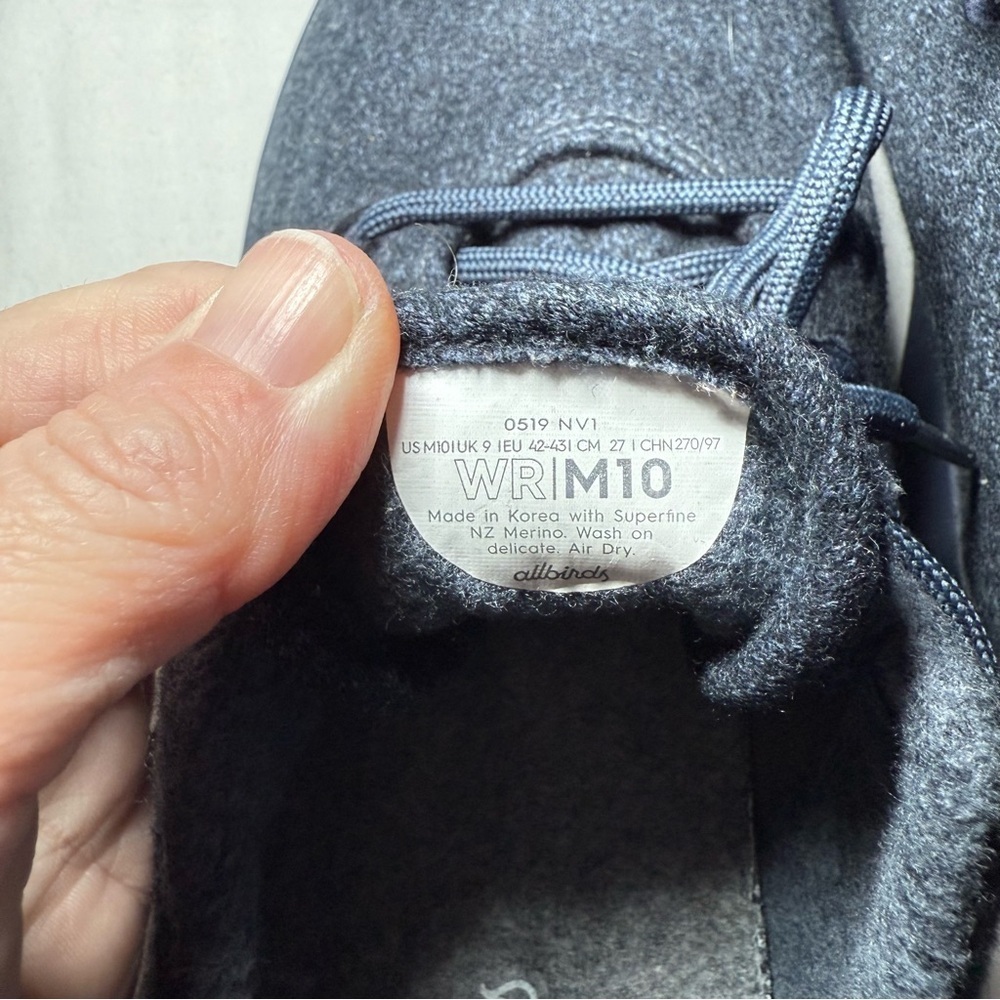 Allbirds Men’s WR Merino Wool Runners Size 10 Navy Blue Athletic Shoes Comfort - Picture 4 of 8